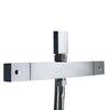 Thermostatic Shower Kit Twin Set Rainfall Chrome Riser Square Rail Head Bathroom