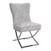 Set of 2 Modern Velvet Dining Chair with Chrome Cross Legs Dressing Room Chair