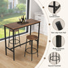 Bar Table and Stools Dining Set Industrial Metal Frame Kitchen Dining Table Set