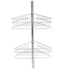 4TIER NON RUST BATHROOM TELESCOPIC CORNER SHELF STORAGE SHOWER ORGANISER