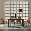 2 × Grey / Brown Dining Chairs Faux Suede Fabric with Metal Legs Home Kitchen