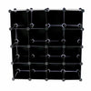 NEW! Interlocking 16 Compartment Shoe Organiser Storage Cube Rack Black