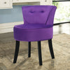 Velvet/Linen Dressing Table Stool Vanity Chair Bedroom Makeup Stool Seat Back