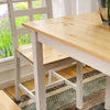 Compact Solid Wood Dining Table and 4 Chairs Set Home Kitchen Furniture 4 Colour