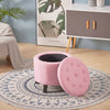 Round Storage Ottoman Stool Buttoned Fabric Padded Footstool Chair Pouffe Seat