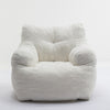 Cord Beanbag Sofa with Tufted Memory Foam filling Bean Bag Chair Armchair White