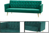 Green Velvet Sofa Bed With Rose/Golden Legs Elegant Sofa bed