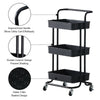 3 Tier Slim Kitchen Storage Trolley Cart Rack Tray Shelf Rolling Wheel W/ Handle