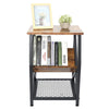 Retro Side Table Bedside Table End Table Nightstand Storage Shelf Home Office