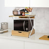 2 Tier Microwave Rack with Drawer Kitchen Shelf Holder Storage Organizer Stand