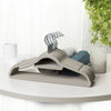 50 Grey Velvet Coat Hangers Clothes Non Slip Suit Trouser Pants Bar Flocked