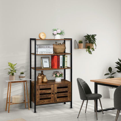 Multifunctional Bookshelf Storage Cabinet Bookcase w/ Shelves & Cupboard