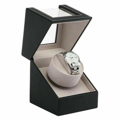 Automatic Watch Winder Display Case Rotating Storage Organizer Box Single V01