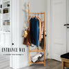 Garment Clothes Rail Coat Stand Hat Umbrella Floor Standing Wooden Hanger Rack