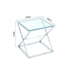 55cm Square Small Coffee Table Clear Glass Side Table End Display Office Bedroom