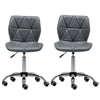 2x Cushioned Computer Desk Office Chair Chrome Legs Lift Swivel Adjustable Small
