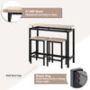 3PCS High Table & Chair Set Bar Kitchen Dining Room Breakfast Furniture 2 Stools