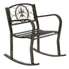 Artisasset Metal 1 Seat Garden Outdoor Rocking Chair Vintage Style Bronze Patio