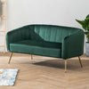 Emerald Green Velvet 2 Seater Sofa Couch Settee Oyster Shell Tub Chair Armchair