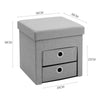 2 Drawers Storage Ottoman Foldable Fabric Bed End Sofa Make-Up Chair Kids Stools