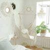 Hanging hammock Rope Swing Chair Macrame Hammock Seat Indoor With.2 Pillows