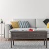 Modern Lift Top Coffee Table with Storage Convertible Tea Desk TAN