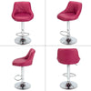 Pair of Bar Stools Height Adjustable Swivel Chair Seat Gas Lift Seat Red UK