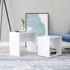 Coffee Table Set Chipboard Accent Side Nesting Tables High Gloss White