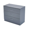 Grey Chest of Drawers Bedside Table Cabinet Nightstand 3 Drawer Bedroom Storage