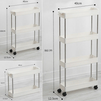 Kitchen Storage Rack Caddy Shelf Organiser Slim Slide Bathroom Trolley Holder UK