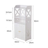 White Bathroom 3 Tier 2 Doors WPC Cabinet Shelf Cupboard Bedroom Storage Unit
