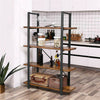 Large 4 Tier Contemporary Industrial Bookshelf/Shelving Unit Oak Finish 141cm