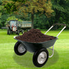 2 Wheel Wheelbarrow Large Heavy Duty Garden Plastic Wheel Barrow Cart 150KG 80L