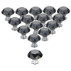 16x Door Knobs Handles Black Crystal Glass Cupboard Drawer Cabinet Kitchen