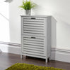 RANGE TWO TIER SHOE CABINET RACK DRAWER CUPBOARD STORAGE UNIT GREY