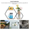 Floating Wooden Mteal Shelf Double Hexagon Storage Rack For Home Wall Decoration