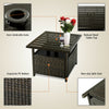 Rattan Umbrella Side Table Outdoor Garden Leisure Coffee Table w/Umbrella Hole