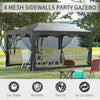 4 x 3m Party Tent Waterproof Garden Gazebo Canopy Wedding Cover Shade Grey