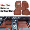5PCS Universal Car Floor Mats Rubber Non-slip Grip Van Front Rear Mat Carpet