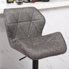 Set of 2 Bar Stools Grey Faux Leather Kitchen Breakfast Counter Gas Lift Swivel