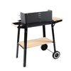 Black Barbecue Steel Charcoal Grill Rectangular BBQ Outdoor Patio Garden Wheels