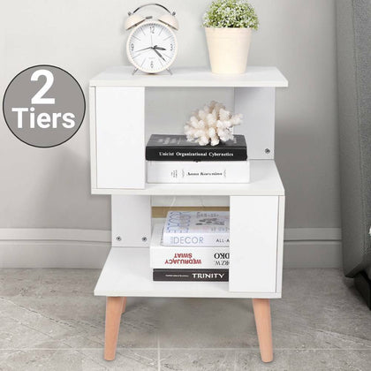 Wooden Bedside Table White Cabinet Unit Storage Shelf Sofa Side Desk Nightstand