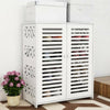 Modern 4 Tiers Shoe Storage Cabinet 2 Doors Footwear Stand Rack Unit Cupboard
