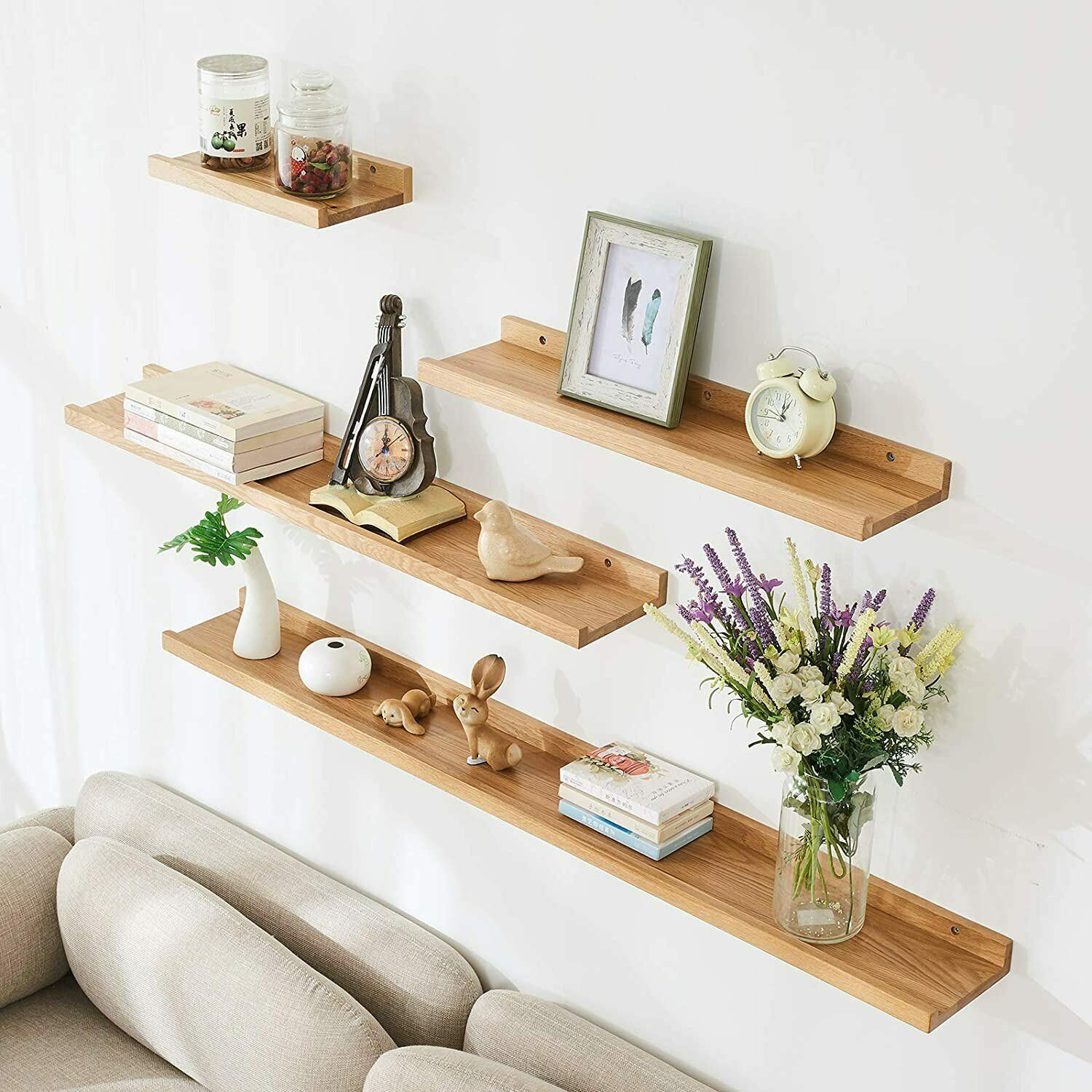 Wood block online wall shelf