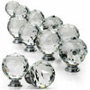 CLEAR CRYSTAL DIAMOND GLASS DOOR KNOBS CUPBOARD DRAWER FURNITURE HANDLE CABINET