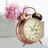 UK Night Light Classic Double Bell Desk Alarm Clock Quartz Movement Bedside Hot