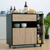 Rolling Kitchen Storage Trolley Cart Cupboard Island Shelves With Locking Wheels