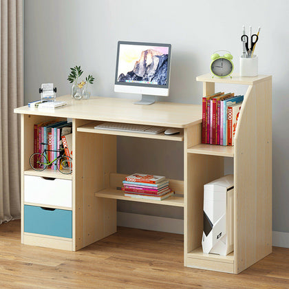 117cm Computer Desk Study Workstation PC Laptop Table Home Office Drawer Shelves