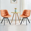 2 pcs Faux Leather Dining Chairs Metal Legs Soft Padded Seat Living Room Office