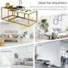 Set of 2 Nesting Coffee Table Modern Side End Table Set Metal Home Living Room